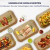 A collage of different foods prepared in an air fryer, presented on paper trays, with text overlay. Anteprima dell’immagine prodotto