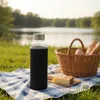 Trinkflasche aus Glas 550ml (Schwarz) Auslaufsichere Produktbild-Vorschau 3
