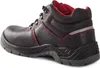 A black and red work boot is shown from the side against a white background. Produktbild-Vorschau
