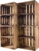 4x  geflammte/braune Holzkiste mit Mittelbrett Quer 50cm x Produktbild-Vorschau 1