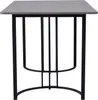 A square table with a gray top and black metal legs and supports, shown against a white background. Náhled obrázku produktu