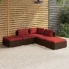 vidaXL 5-tlg. Garten-Lounge-Set mit Kissen Poly Rattan Produktbild-Vorschau 2