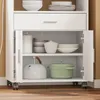 SoBuy Küchenwagen FSB09-E-W mit offenem Schrank: Geschirr, Töpfe und Küchenaccessoires im Skandinavischen Design Produktbild-Vorschau
