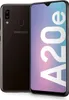 A black Samsung Galaxy A20e smartphone is shown from the front and back. Náhled obrázku produktu