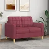 2-Sitzer-Sofa Weinrot 120 cm Stoff Produktbild-Vorschau 2