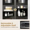COSTWAY Badezimmerschrank, Hochschrank mit 2 transparenten Produktbild-Vorschau 5