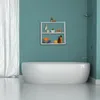 Relaxdays Wandregal Walnuss, 3 Ablagen, HBT: 54 x 60 x 15 Produktbild-Vorschau 2