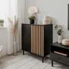 CALICOSY - Buffet 2 Portes Noir et Bois L80 cm - MONZA Voir les images du produit 13