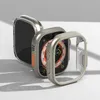 A clear and silver Apple Watch Ultra case is shown with a separate silver frame in front of it. Náhled obrázku produktu
