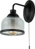 Wandlampe mit Schalter Metall Rauchglas H: 24,5 cm Schwarz Produktbild-Vorschau 2