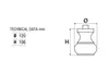 Technical data and a diagram showing the dimensions of a furniture foot. Produktbild-Vorschau