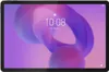 A tablet displaying the time and date on its screen, with a colorful abstract wallpaper. Produktbild-Vorschau