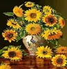50x40 cm Malen nach zahlen Set mit Holzrahmen Sonnenblumen Produktbild-Vorschau 1