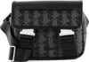 A black and gray Lacoste messenger bag with a geometric pattern. Anteprima dell’immagine prodotto