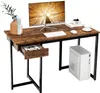 COSTWAY Biurko z szufladą, biurko komputerowe 120x55x75cm Podgląd zdjęcia produktu 1