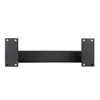 A black metal table leg with mounting plates on either end, shown against a white background. Voir les images du produit