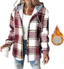 ASKSA Damen Winterjacke Karierte Hemdjacke Wolljacke Fleece Produktbild-Vorschau 7