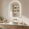 Kúpeľňové zrkadlo ARTFORMA LED, oblé, 70 x 100 cm, čierne Náhľad obrázku produktu 1