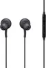 A pair of black Samsung wired earphones with an in-line remote control, presented against a plain white background. Voir les images du produit