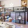 Lit mezzanine en métal 90x200 cm avec escalier, espace de Voir les images du produit 2