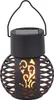 A black solar-powered lantern with a flame effect. Produktbild-Vorschau