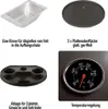 A collage of four images showing different parts and accessories of an electric grill. Produktbild-Vorschau