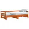 A wooden daybed with a mattress and a pillow on a white background. Náhled obrázku produktu