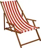 Liegestuhl rot-weiß Gartenliege Sonnenliege Deckchair Buche Produktbild-Vorschau 13