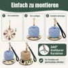 Tragbarer Garnhalter aus Holz mit Lederarmband, 360° Produktbild-Vorschau 4