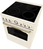 A standalone electric stove with a glass ceramic cooktop and an oven below, set against a white background. Voir les images du produit