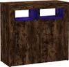 vidaXL Sideboard mit LED-Beleuchtung Räuchereiche 80x35x75 Produktbild-Vorschau 8