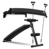 A black fitness bench with resistance bands is shown in two configurations against a white background. Anteprima dell’immagine prodotto