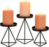 Set di 3 portacandele Sziqiqi in metallo nero vintage per Anteprima dell’immagine prodotto 1