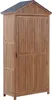 BELIANI Gartenschrank Akazenolz Edelstahl 4 Fächer Produktbild-Vorschau 1