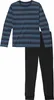 H.I.S. Pyjama 2 -teilig blau-meliert-gestreift, schwarz Produktbild-Vorschau 1