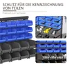 A collage of images showing different views of a storage system with multiple bins, some filled with hardware. Anteprima dell’immagine prodotto