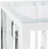 konferenčný stolík vidaXL 110x45x45 cm Nerezová oceľ a sklo Náhľad obrázku produktu 5