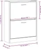 A line drawing of a two-door shoe cabinet with dimensions indicated. Produktbild-Vorschau