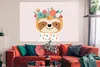 MuchoWow® Poster Faultier - Blumen - Tiere 180x120 cm - Produktbild-Vorschau 2