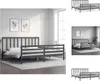 vidaXL Massivholzbett mit Kopfteil Grau 200x200 cm -  Produktbild-Vorschau 1