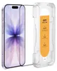 A screen protector for an iPhone is shown next to its installation tray. Produktbild-Vorschau