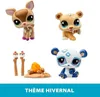 A collage of Littlest Pet Shop figures and accessories, including a deer, a bear, a panda, marshmallows on sticks, and a campfire. Náhled obrázku produktu