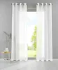 2er Set Ösengardinen HxB 225x140 cm Weiß Transparent Produktbild-Vorschau 1