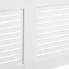 A close-up view of a white louvered radiator cover. Náhľad obrázku produktu
