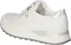 A white women's sneaker with silver accents is shown from the side. Produktbild-Vorschau