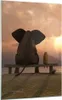 Bilder auf glas - Einteilig - Elefant Ufer Meer - 70x100cm Produktbild-Vorschau 1
