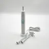 A white electric toothbrush with a charging base, two replacement brush heads, and a charging cable on a white background. Produktbild-Vorschau