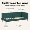 vidaXL Rohový rám postele tmavozelený 80 cm x 200 cm látka Náhľad obrázku produktu 6