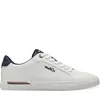 A single white sneaker with navy accents is shown against a white background. Podgląd zdjęcia produktu