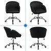 A collage of four images showing a black office chair from different angles. Produktbild-Vorschau